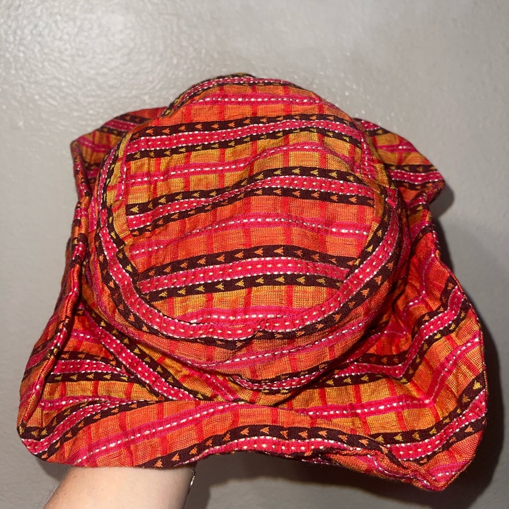 Christian Lacroix Vibrant Striped Hat - Red and Orange size small